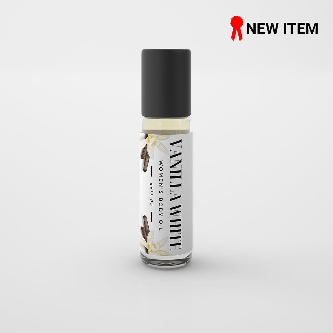 Vanilla White Women's Body Oil Roll-on Bottle 1/8 oz