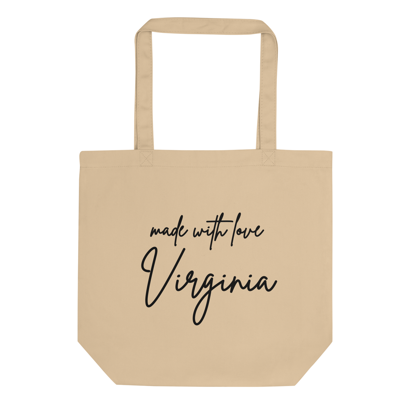 Made with Love Virginia Eco-friendly Tote Bag Black