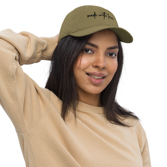 Made with Love Unisex Organic Dad Hat Black