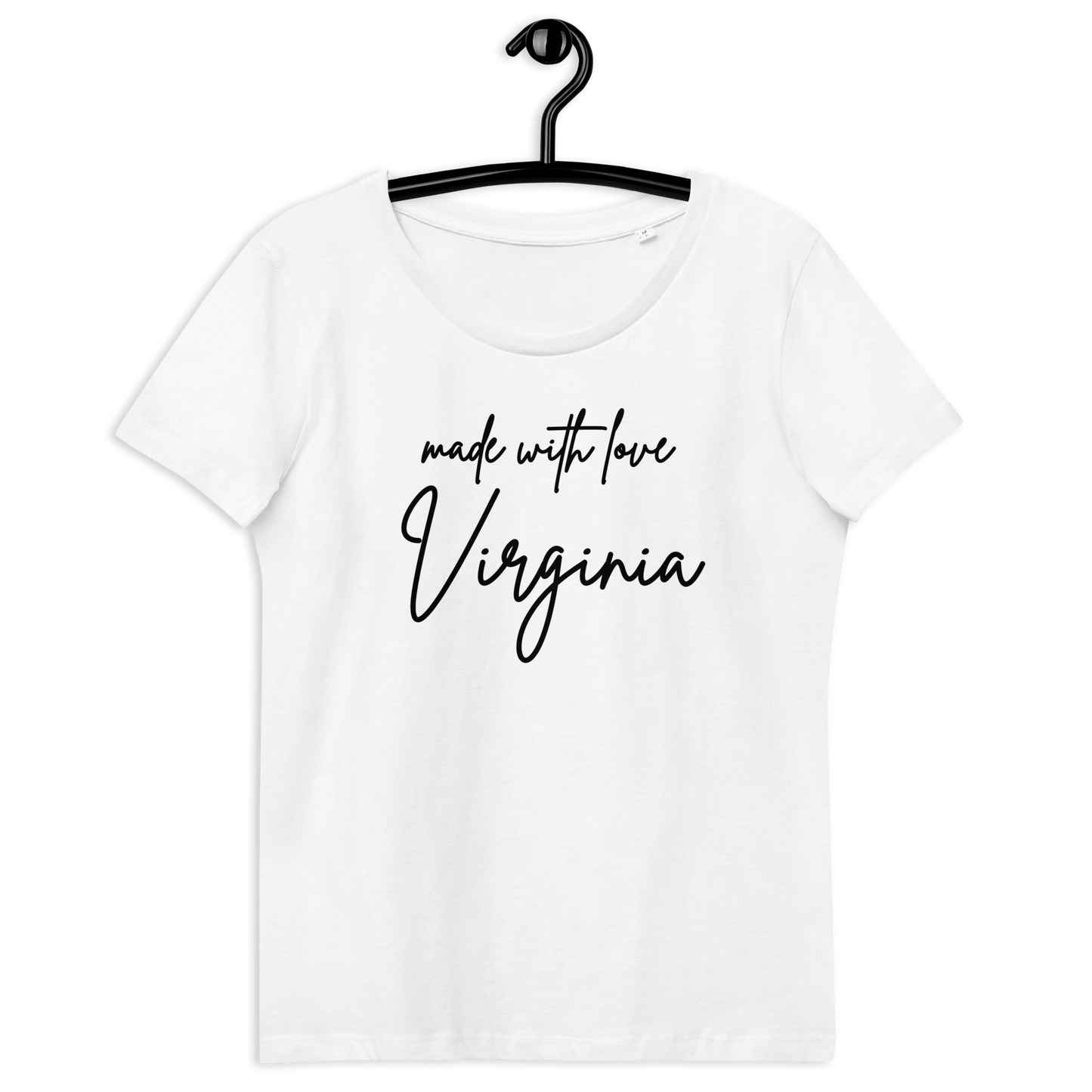 Made with Love Virginia Women's Fitted Eco-friendly T-Shirt White/Black