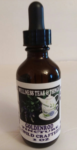 Wellness Teas & Things GOLDENROD TINCTURE  (WILD CRAFTED) 2 OZ  THE WHOLE BODY HERB